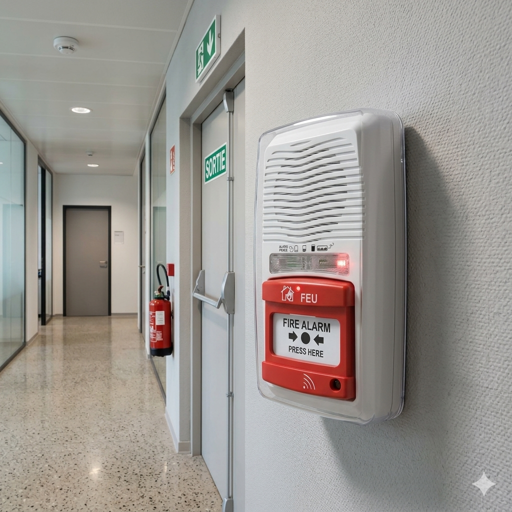 Alarme incendie autonome à pile 9V type radio AFNOR SNS 32 001 NFS 61 936