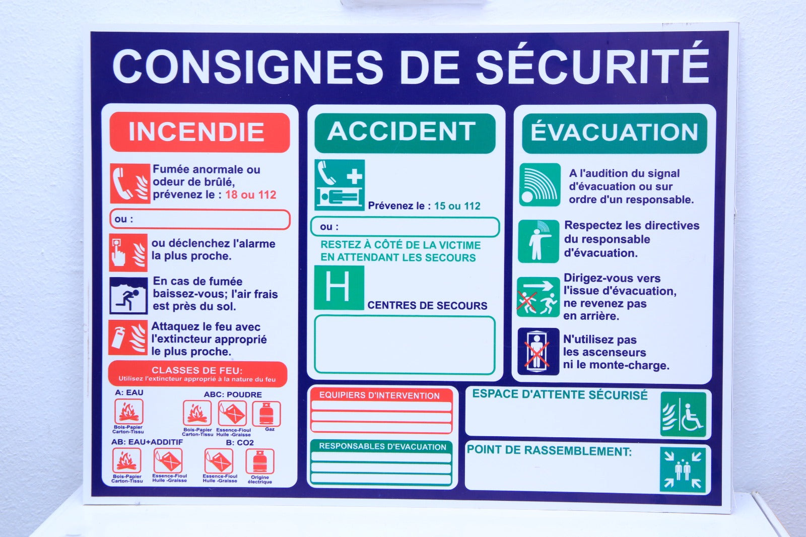 Panneau Consigne de Sécurité