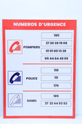 panneau numéro d’urgence